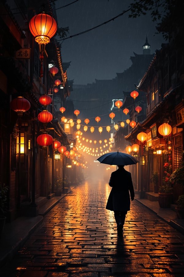 电影《长安夜雨》封面，古装悬疑题材